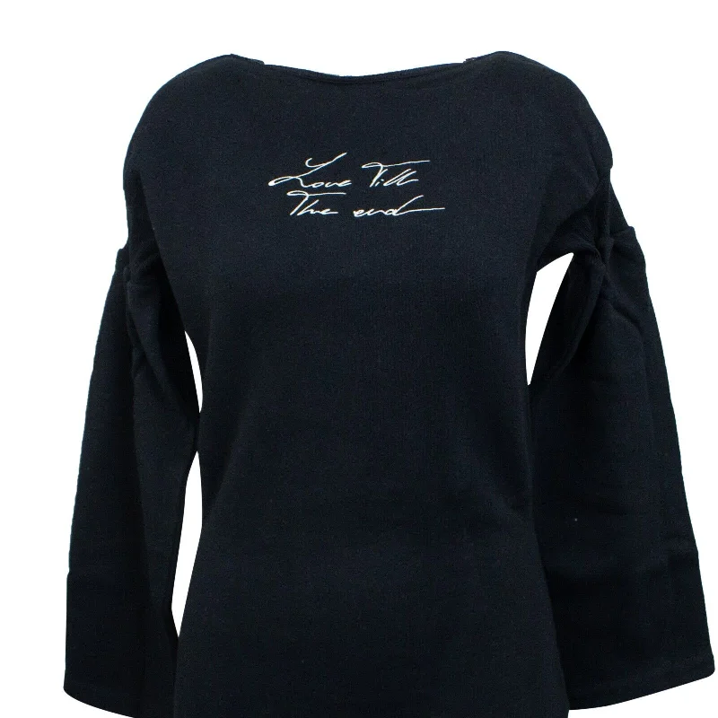 Marcelo Burlon Love Till The End Zipped Sweatshirt Dress - Black