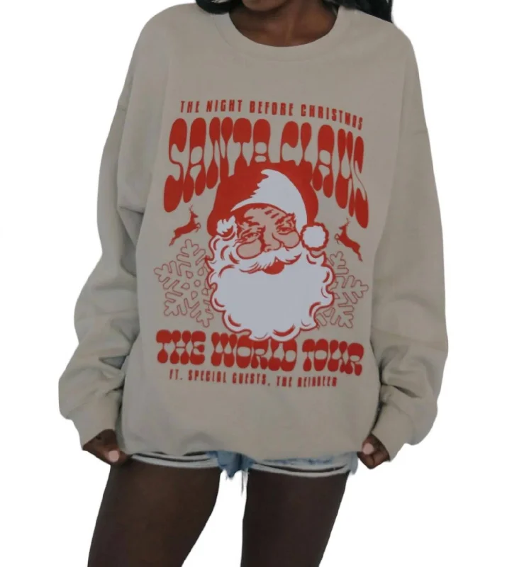 Santa Claus World Tour Sweatshirt In Tan