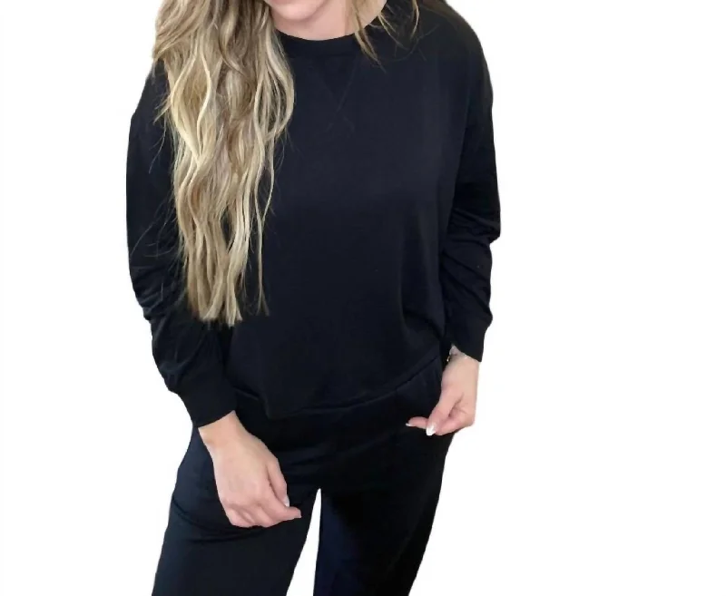 Talula Long Sleeve Top In Black