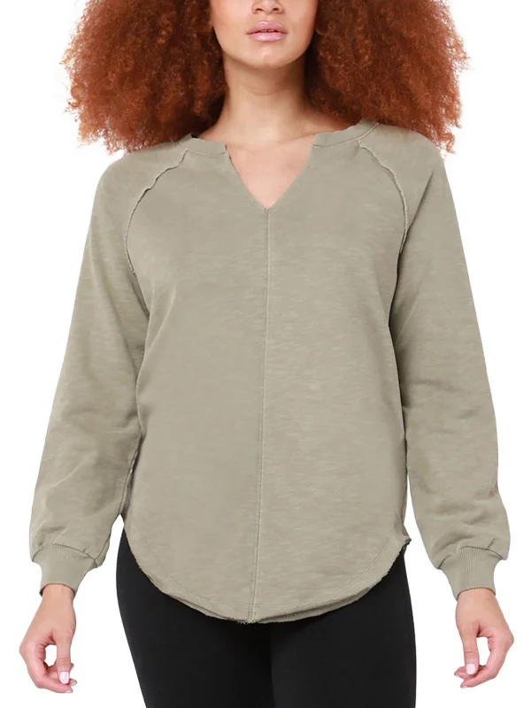 Womens Split Neck Comfy Sweatshirt