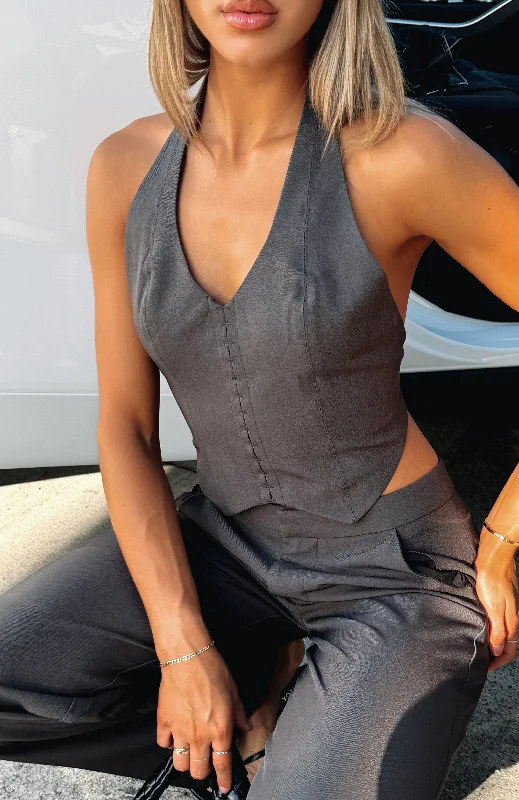 5th Avenue Vest Top Charcoal